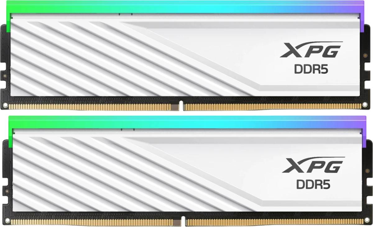 Оперативная память 32Gb AData XPG Lancer Blade RGB White AX5U6000C2816G-DTLABRWH, DDR V, PC-48000, 6000MHz, kit 2x16Gb
