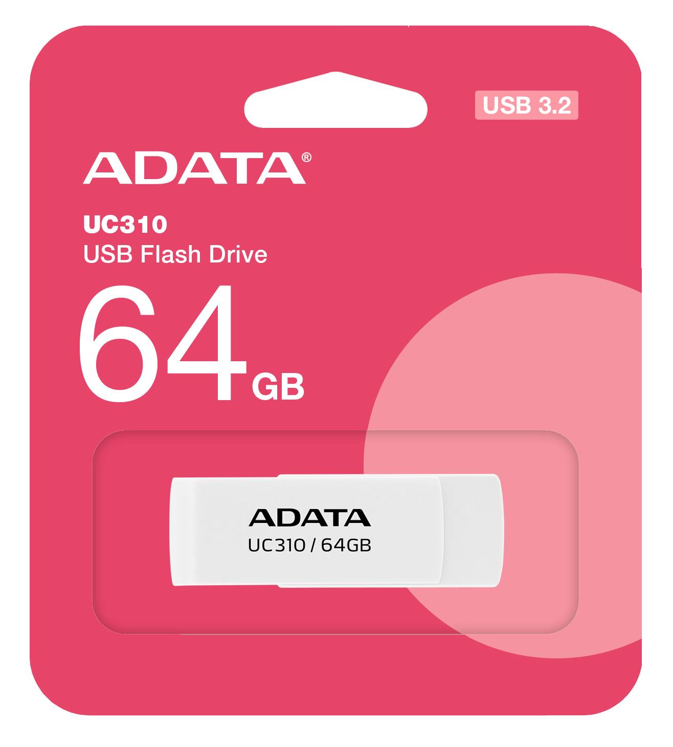 64Gb AData UC310 UC310-64G-RWH, USB3.2, White