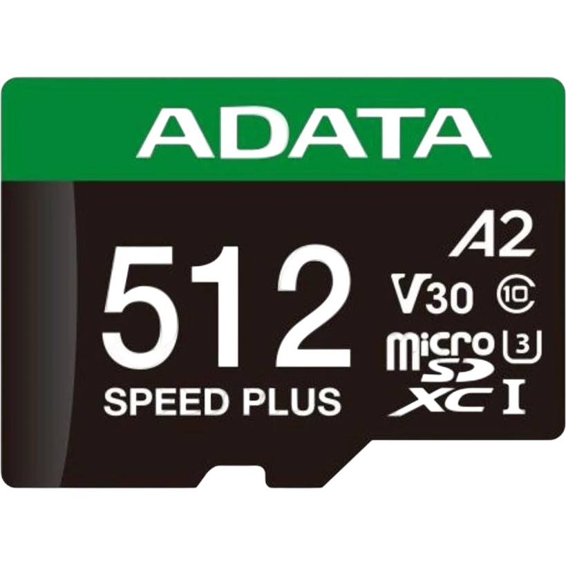 Карта памяти 512Gb AData UD512GUI3V30A2SP-RA1, SD Micro, SDXC Class 10, UHS-I U3, адаптер