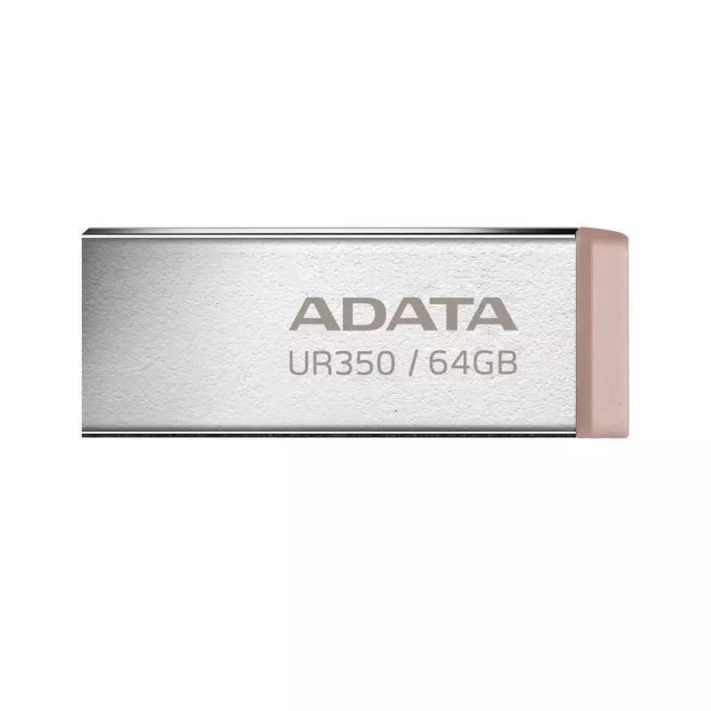 64Gb AData UR350 UR350-64G-RSR/BG, USB3.2, серебристый/коричневый