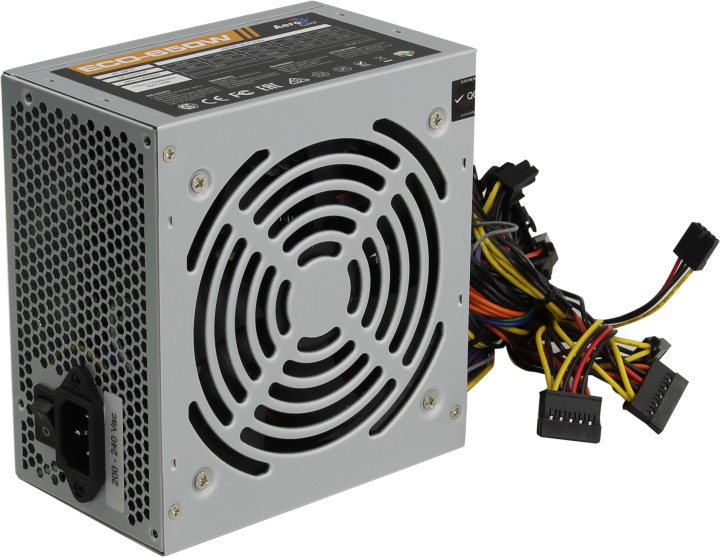 Блок питания 650Вт, AeroCool ECO-650W, 80%, ATX