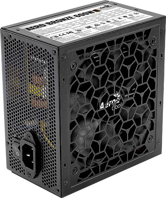 Блок питания 600Вт, Aerocool Aero Bronze 600, 80 Plus Bronze, APFC, ATX