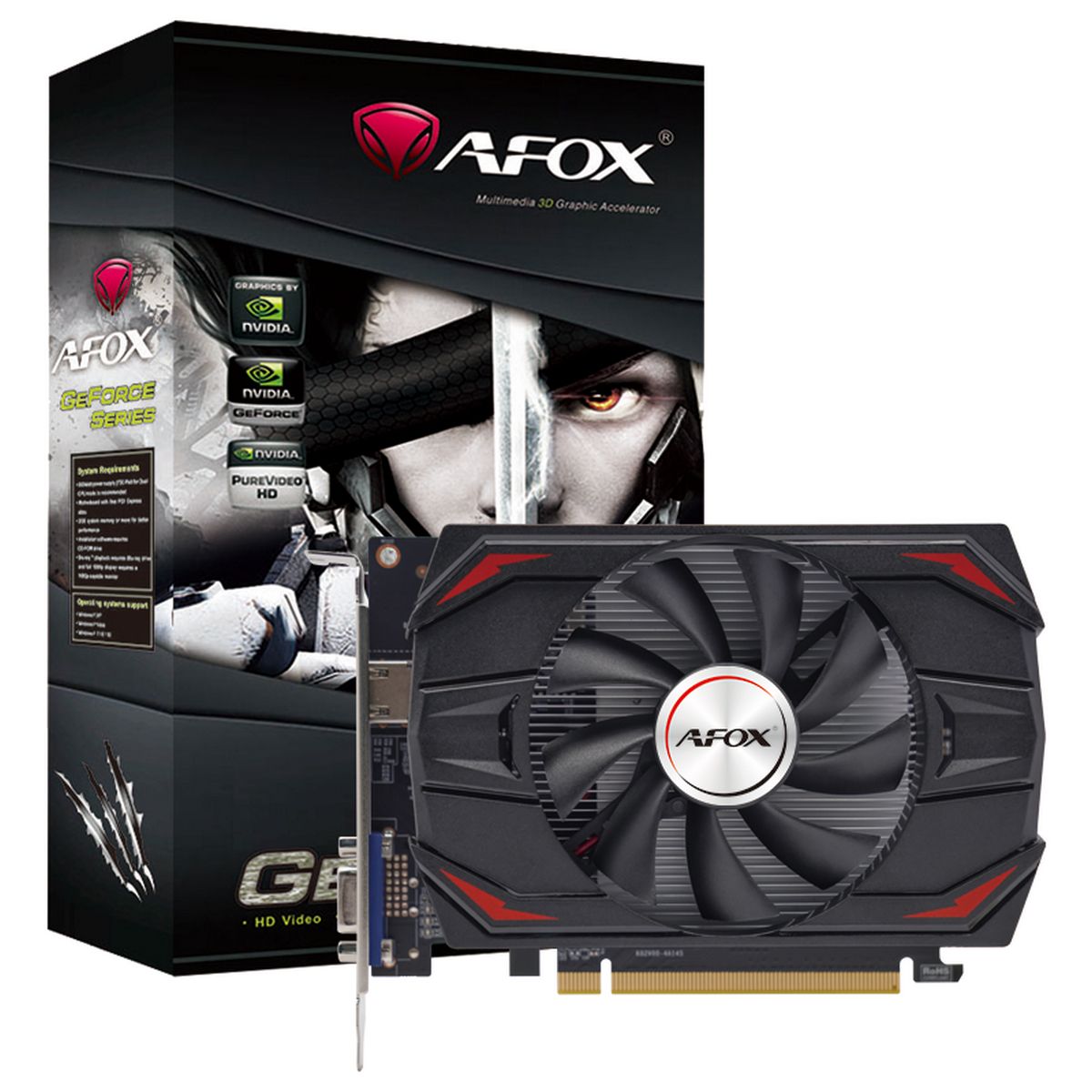 Видеокарта GeForce GT 1030, 2Gb GDDR5 64bit, AFox AF1030-2048D5H7-V2, RTL