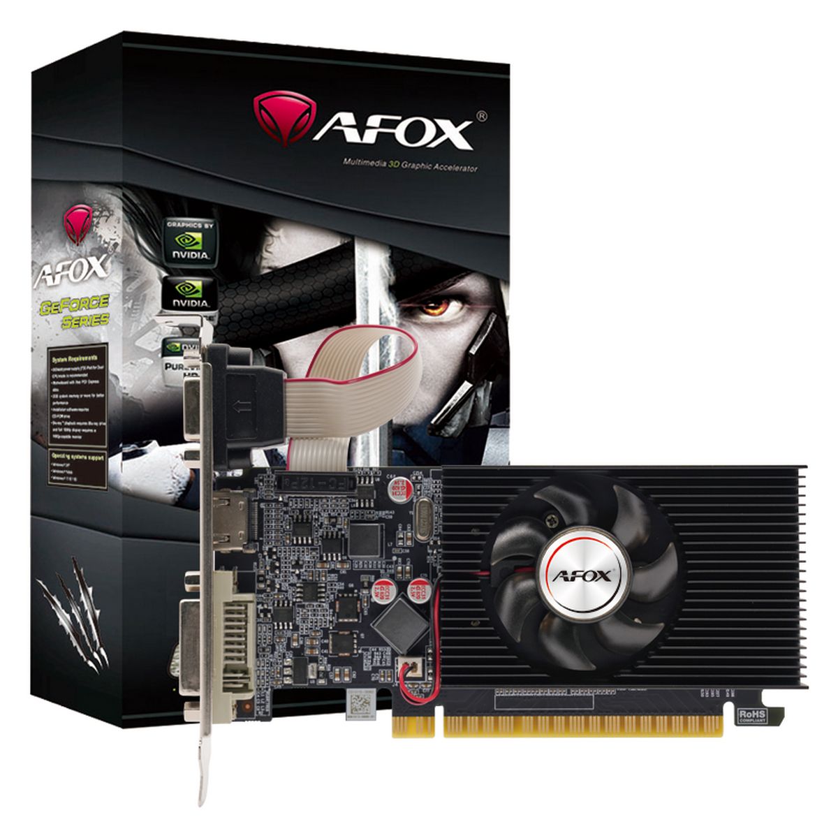 Видеокарта GeForce GT 610, 1Gb GDDR3 64bit, Afox AF610-1024D3L2, RTL