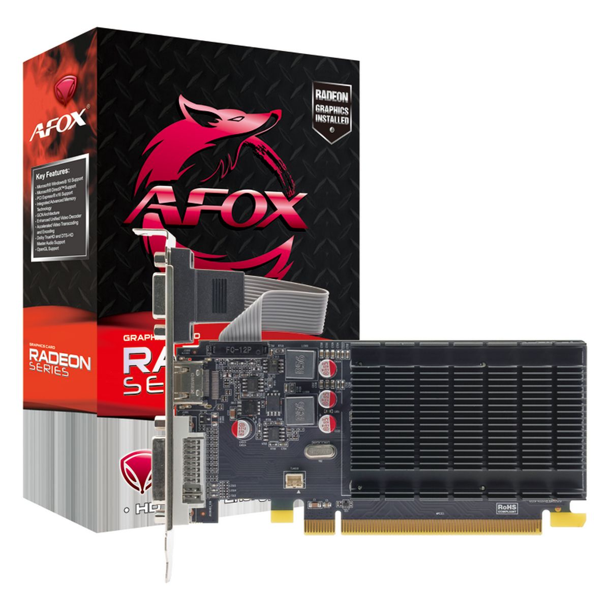 Видеокарта Radeon R5 220, 2Gb GDDR3 64bit, AFox AFR5220-2048D3L6-V2, RTL