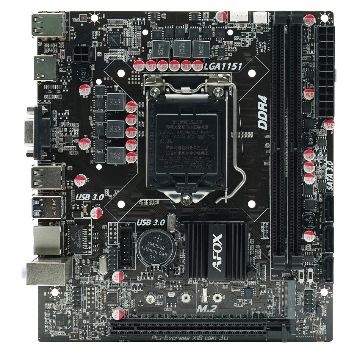 Материнская плата Afox IB250-MA4-V2, LGA1151, (VGA, HDMI), 2xDDR IV, mATX
