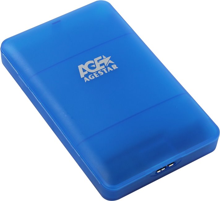 Внешний BOX AgeStar 3UBCP3, 2.5", SATA - USB3.0, синий