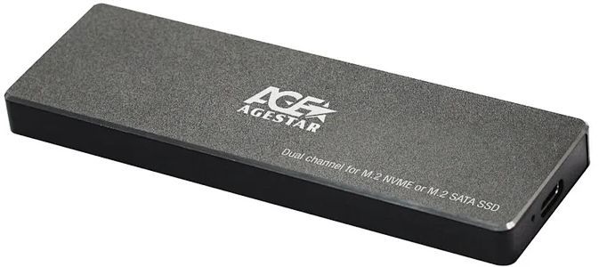 Внешний BOX AgeStar 31UBVS6C, M.2 - USB Type-C, черный