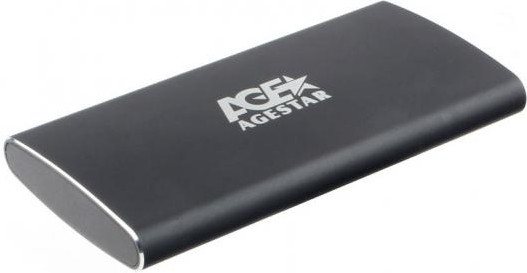 Внешний BOX AgeStar 3UBMS2, SSD mSATA - USB3.0, черный