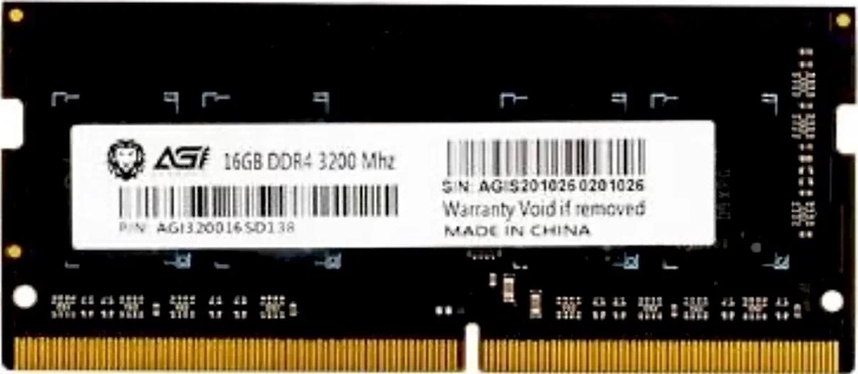 Оперативная память для ноутбука 16Gb AGI SD138 AGI320016SD138, SODIMM DDR IV, PC-25600, 3200MHz