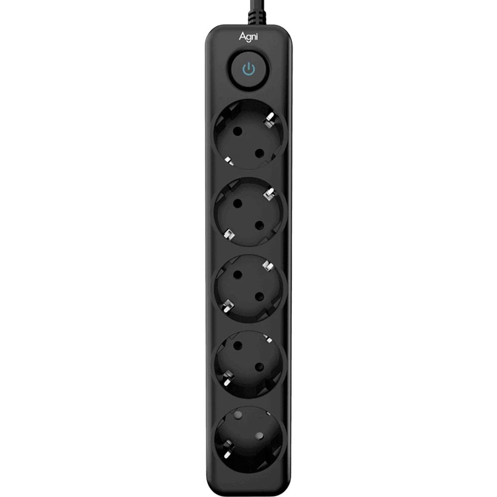 Сетевой фильтр 2м 5 розеток AGNI TP-FD5E-2m-Black, черный