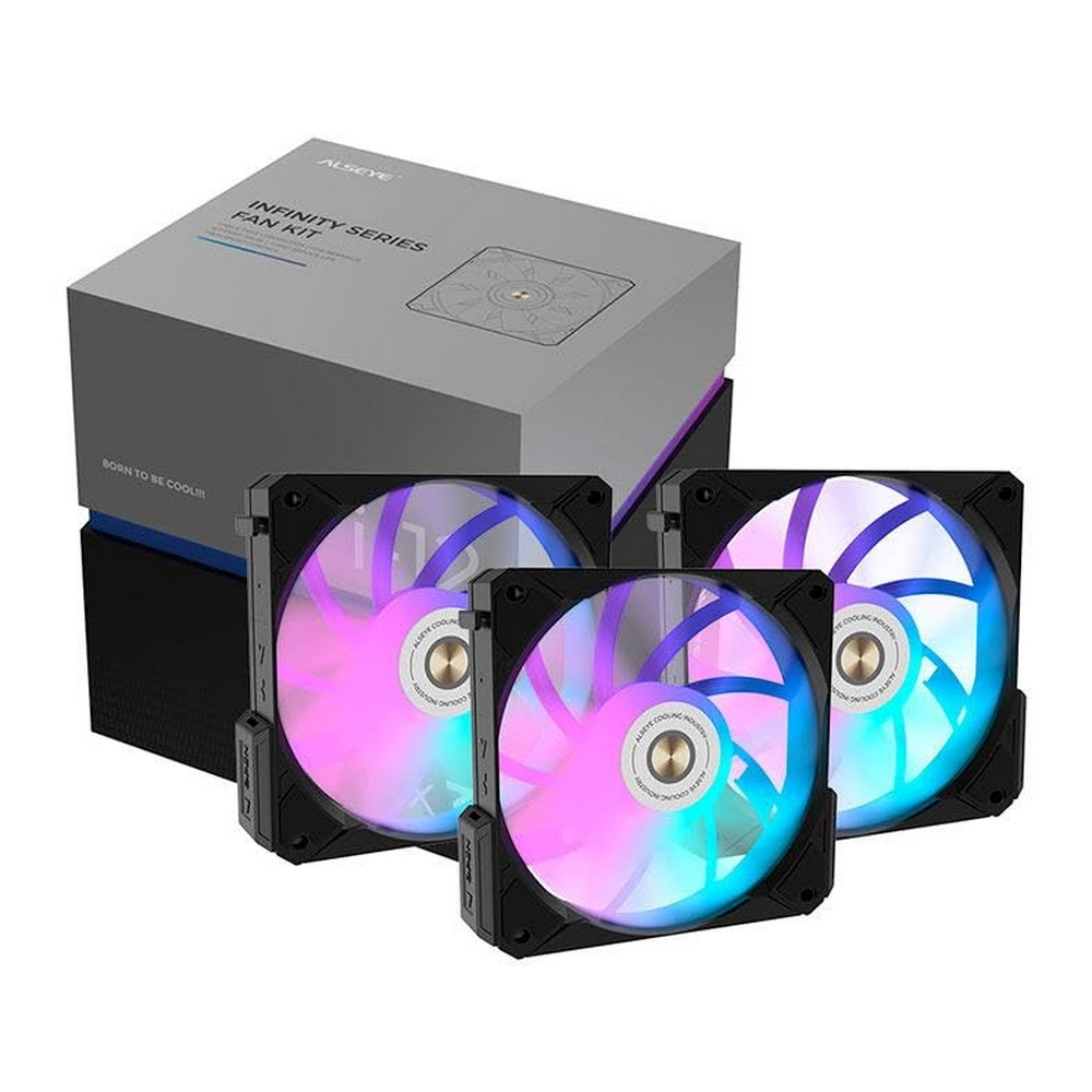 Вентилятор 12x12см Alseye i12B-K3 Black, 3шт