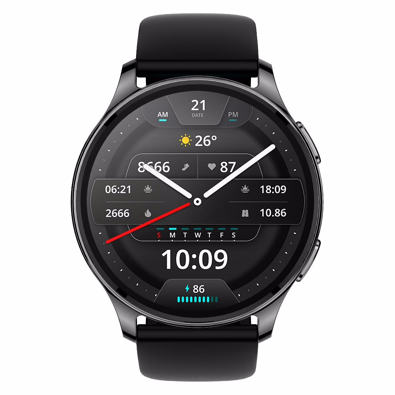 Умные часы Amazfit Pop 3R, черный, силиконовый ремешок A2319