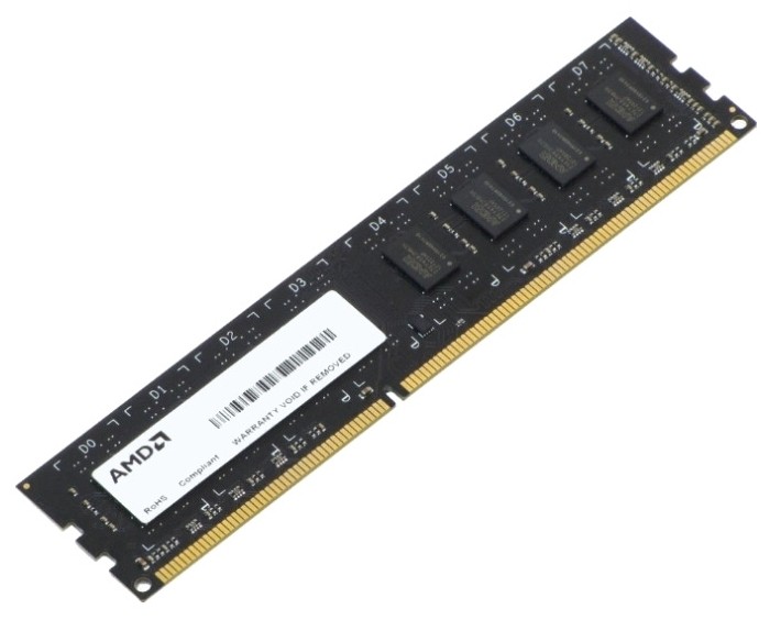 Оперативная память 4Gb AMD Radeon R3 Value R334G1339U1S-U, DDR III, PC-10600, 1333MHz, 1.5V
