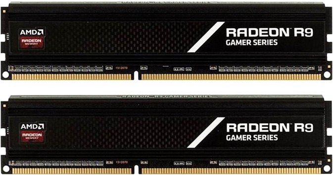 Оперативная память 16Gb AMD Radeon R9 Gamers Series Black R9S416G3206U2K, DDR IV, PC-25600, 3200MHz, kit 2x8Gb