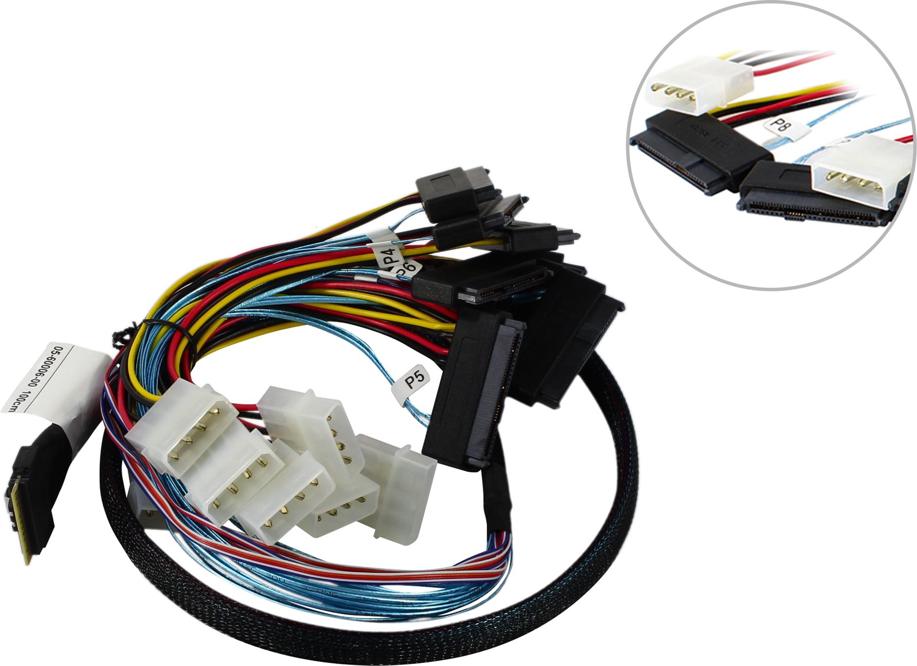 Кабель Amphenol CBL-8654-8-8639-10, x8 SFF-8654  - 8x SFF-8639, 1м