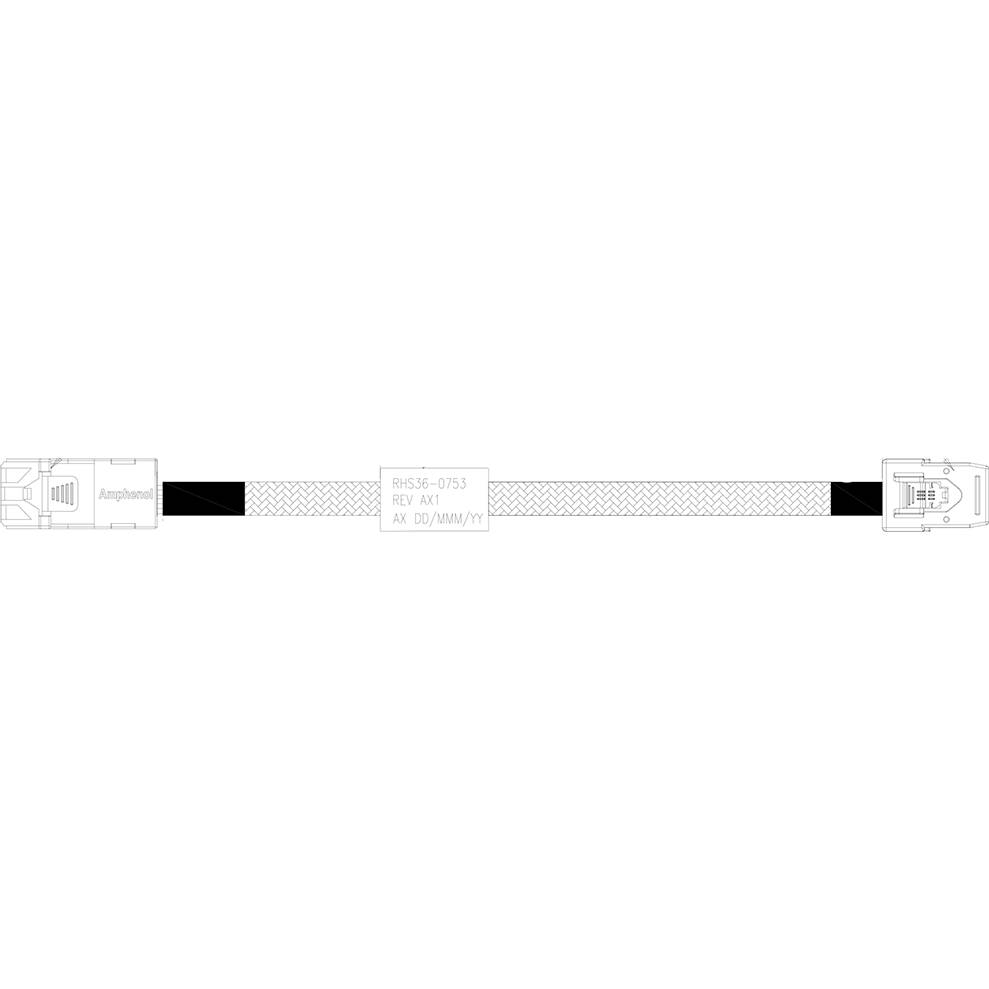 Кабель Amphenol RHS36-0753, mini SAS HD (SFF-8643) - mini SAS (SFF-8087), 1м
