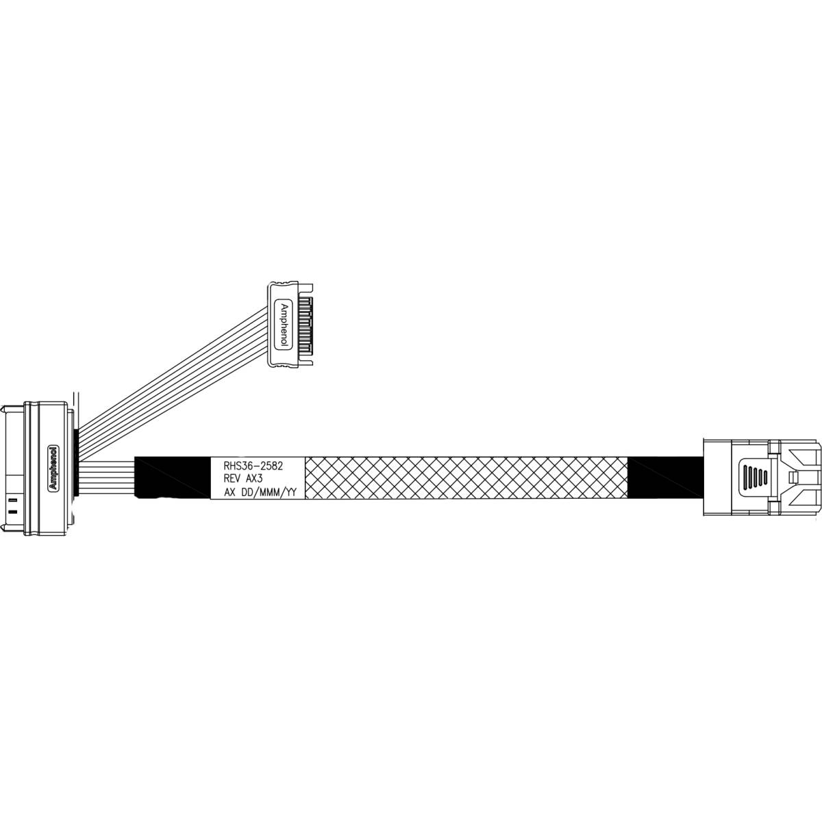 Кабель Amphenol RHS36-2582, mini SAS HD (SFF-8643) - U.2 (SFF-8639), 0.5м
