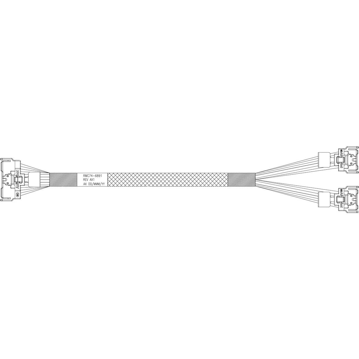Кабель Amphenol RMC74-6891, mini SAS HD (SFF-8643) - U.2 (SFF-8639), 0.75м