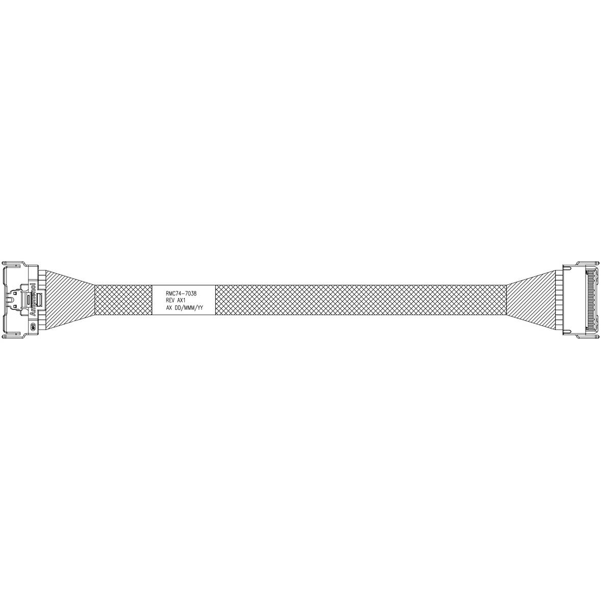 Кабель Amphenol RMC74-7038, MCIO x8 (SFF-TA-1016) - MCIO x8 (SFF-TA-1016), 0.8м