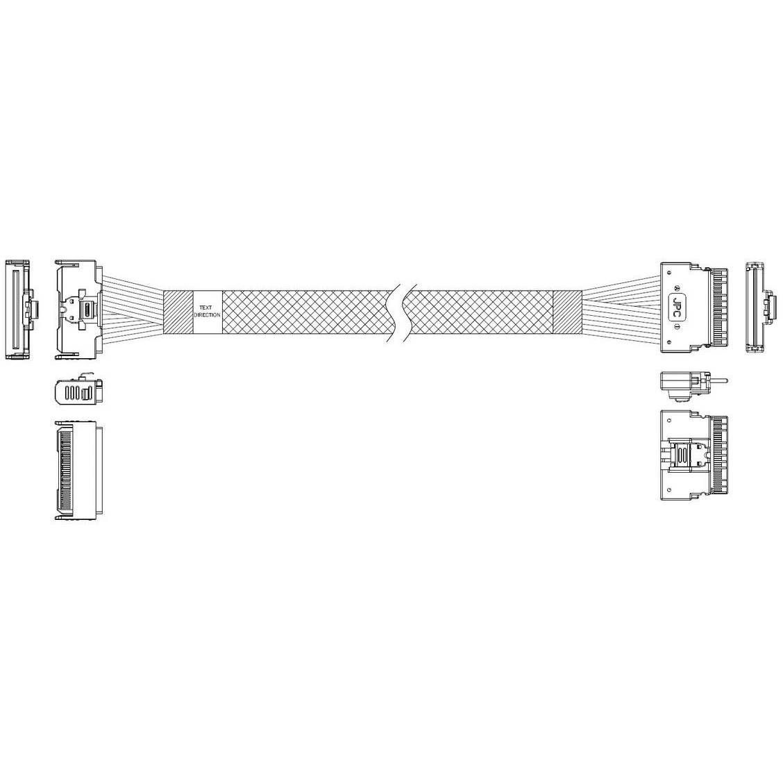 Кабель Amphenol RMC74-9971, Slimline SAS x8 (SFF-8654) - MCIO x8 (SFF-TA-1016), 0.85м