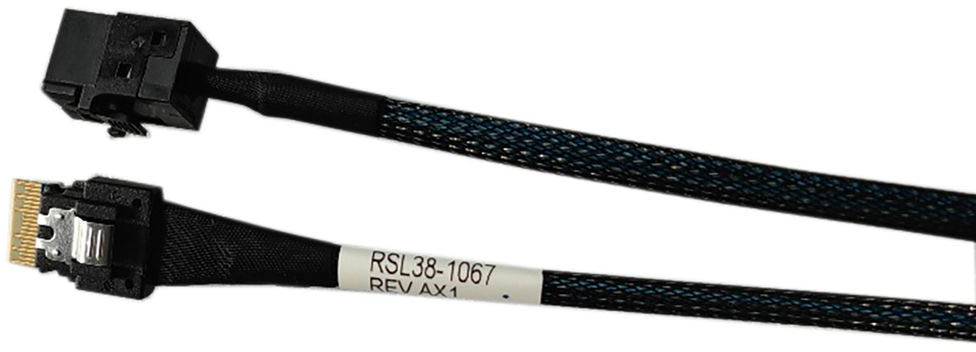Кабель Slimline SASx4 (SFF-8654) - HD MiniSAS x4 (SFF-8643), 0.8м, Amphenol RSL38-2804