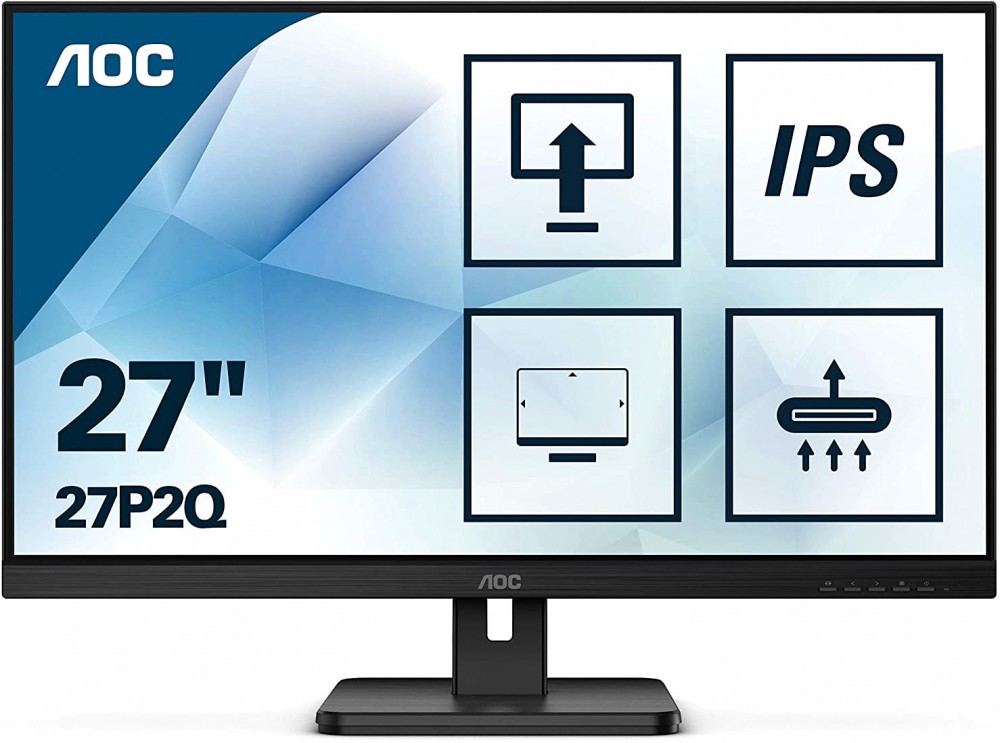 Монитор 27" AOC 27P2Q, 1920x1080, IPS, 75Hz, Speakers (VGA, DVI, HDMI, DP)