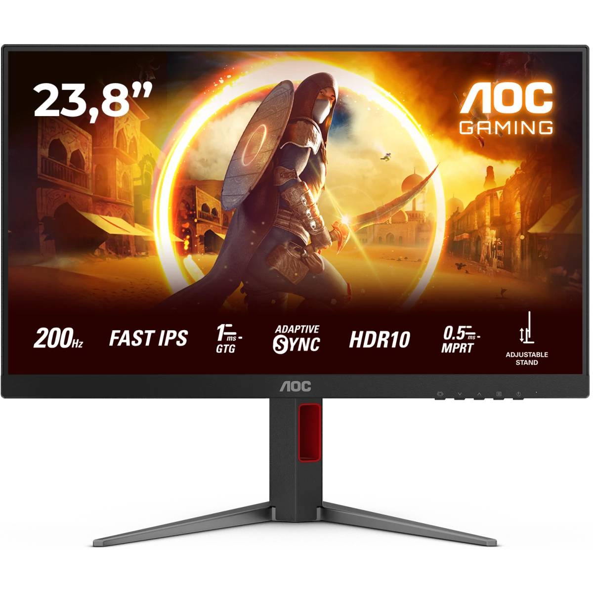 Монитор 23.8" AOC 24G4HA, 1920x1080, IPS, 200Hz, Speakers (2xHDMI, DP)