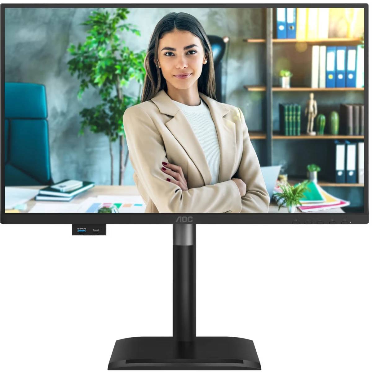 Монитор 23.8" AOC 24P4U, 1920x1080, IPS, 120Hz, Speakers (HDMI, DP, VGA, USB Type-C)