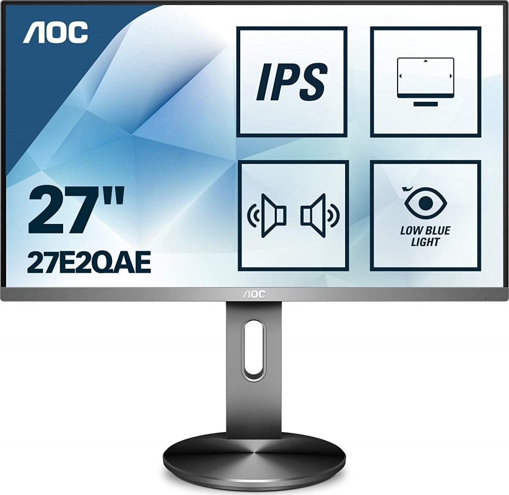 Монитор 27" AOC 27E2QAE, 1920x1080, IPS, (VGA, HDMI, DP)