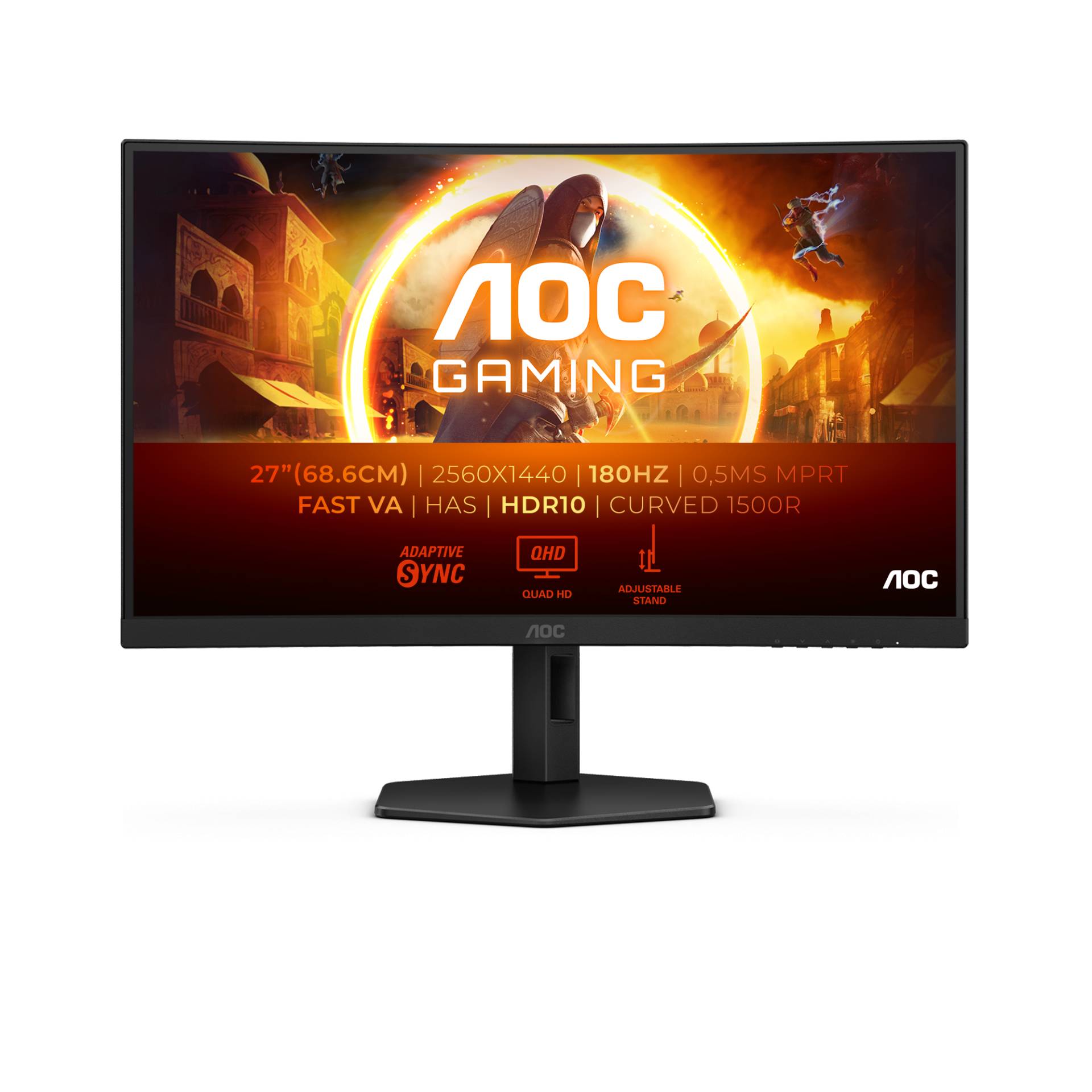 Монитор 27" AOC CQ27G4X, 2560x1440, VA, 180Hz (2xHDMI, DP)