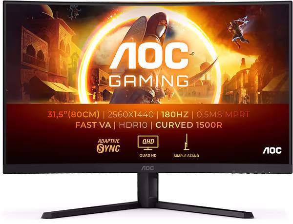 Монитор 31.5" AOC CQ32G4VE, 2560x1440, VA, 180Hz, Speakers (2xHDMI, DP)