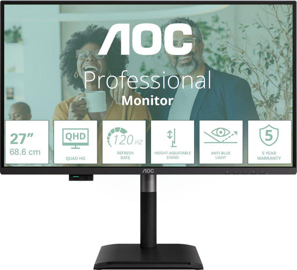 Монитор 27" AOC Q27P4CV, 2560x1440, IPS, 120Hz, Speakers (2xHDMI, DP)