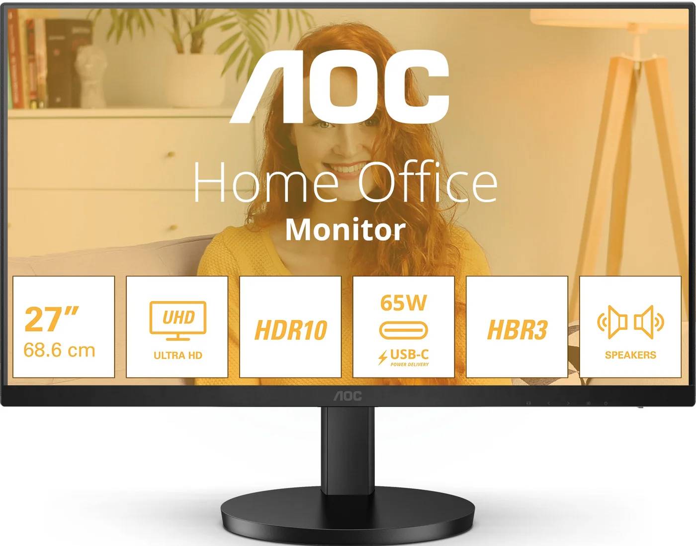 Монитор 27" AOC U27B3CF, 3840x2160, IPS, 60Hz, Speakers (2xHDMI)