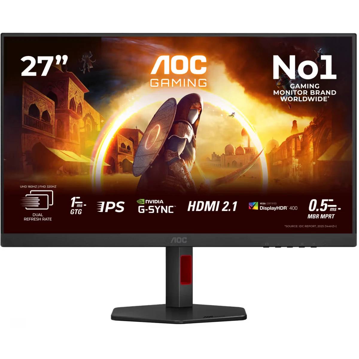 Монитор 27" AOC U27G4R AGON, 3840x2160, IPS, 160Hz, (2xHDMI, DP)