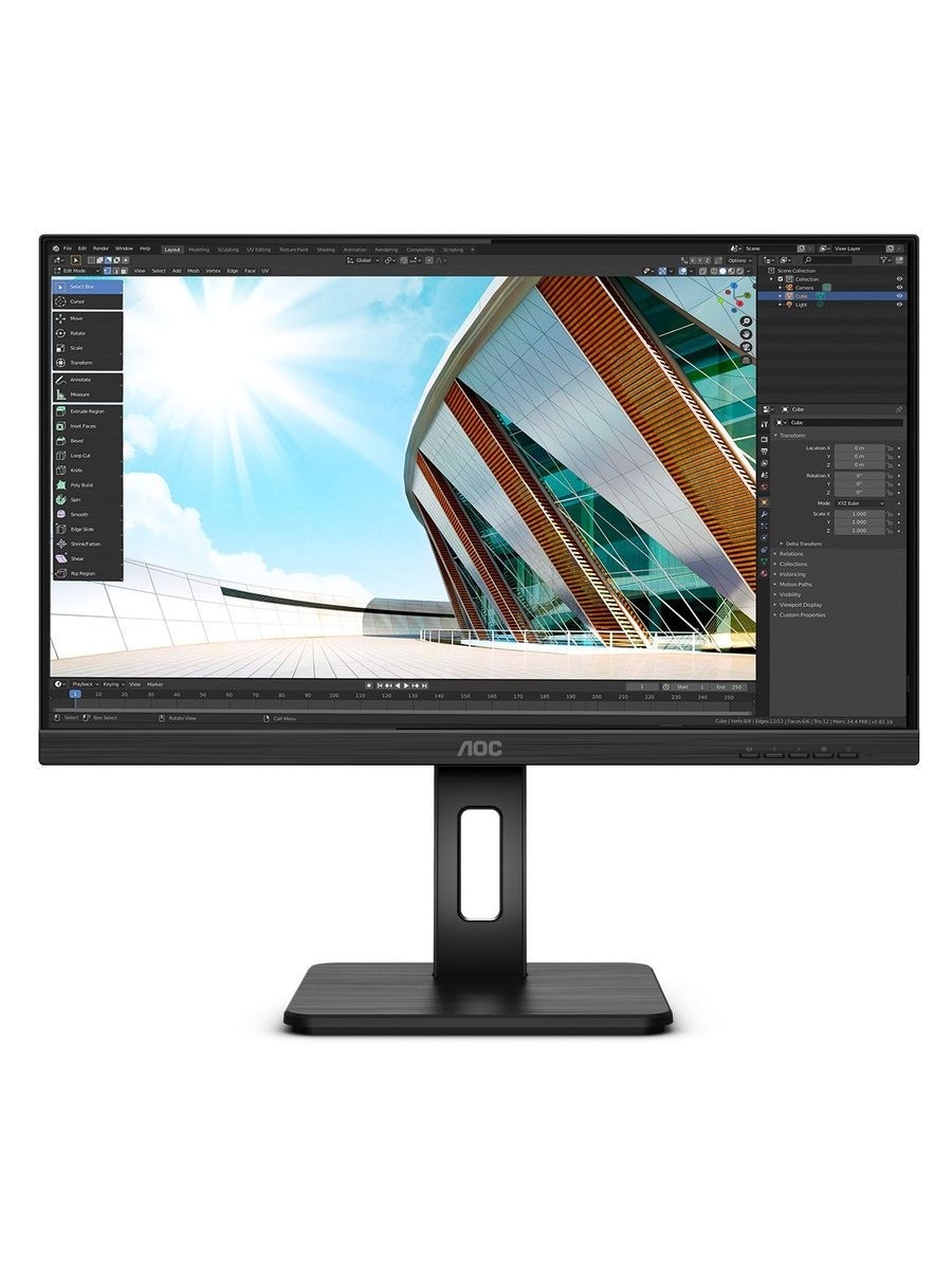 Монитор 27" AOC U27P2, 3840x2160, IPS, 60Hz, Speakers (HDMI, DP)