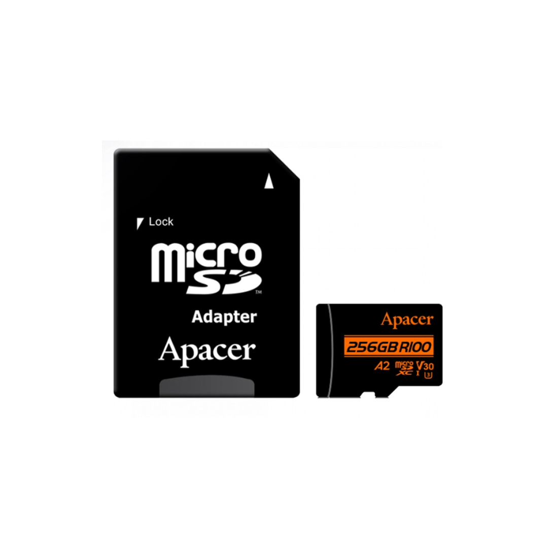 Карта памяти 256Gb Apacer AP256GMCSX10U8-R, SD Micro, SDXC Class 10, UHS-I U3, переходник