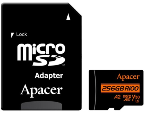 Карта памяти 256b Apacer R100 AP256GMCSX10UB-R, SD Micro, SDXC Class 10, UHS-I