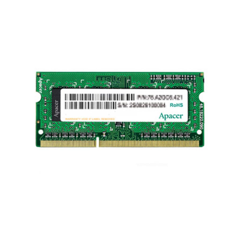 Оперативная память для ноутбука 4Gb Apacer AS04GFA60CATBGJ DV.04G2K.KAM, SODIMM DDR III, PC-12800, 1600MHz, 1.35V