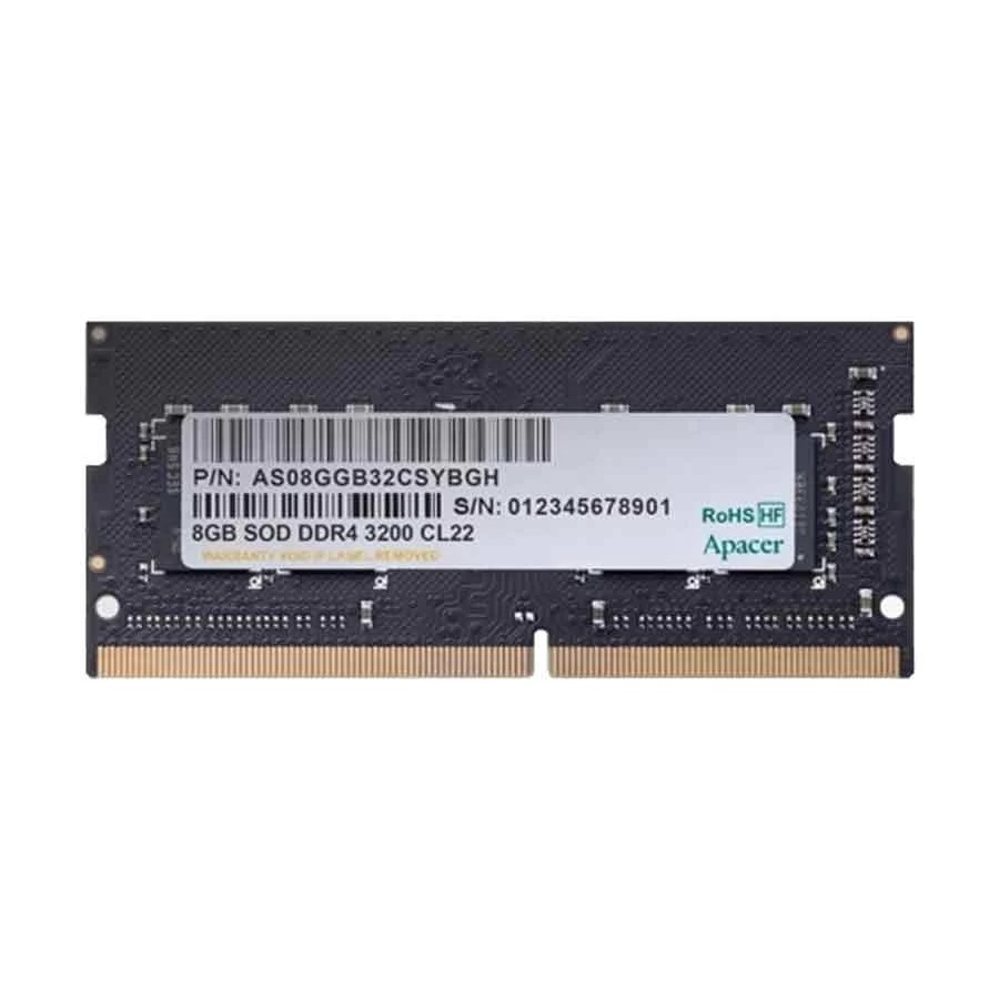 Оперативная память для ноутбука 8Gb Apacer AS08GGB32CSYBGH ES.08G21.GSH, SODIMM DDR IV, PC-25600, 3200MHz