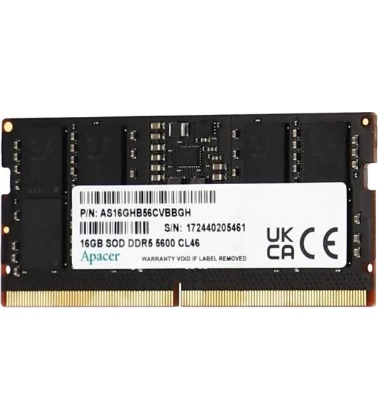 Оперативная память для ноутбука 16Gb Apacer AS16GHB56CVBBGH/FS.16G2C.PKH, SODIMM DDR V, PC-44800, 5600MHz