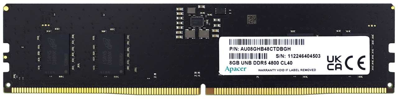 Оперативная память 8Gb Apacer AU08GHB48CTDBGH, DDR V, PC-38400, 4800MHz