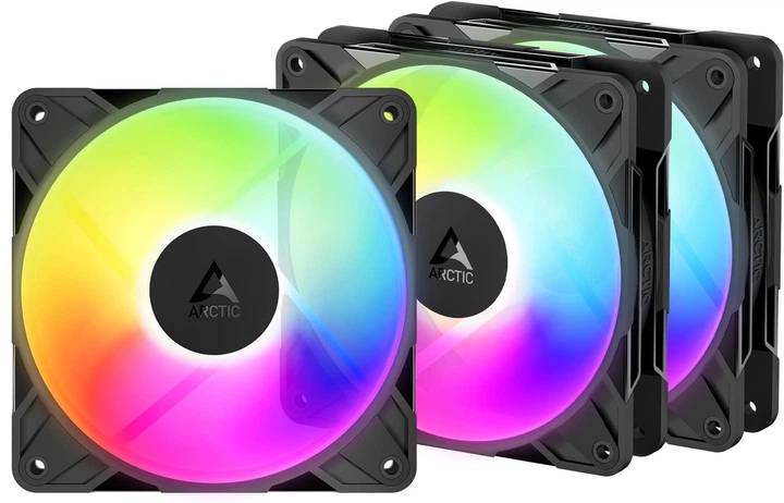 Вентилятор 12x12см Arctic Cooling P12 Pro Reverse ARGB Black (ACFAN00333A), 3шт.