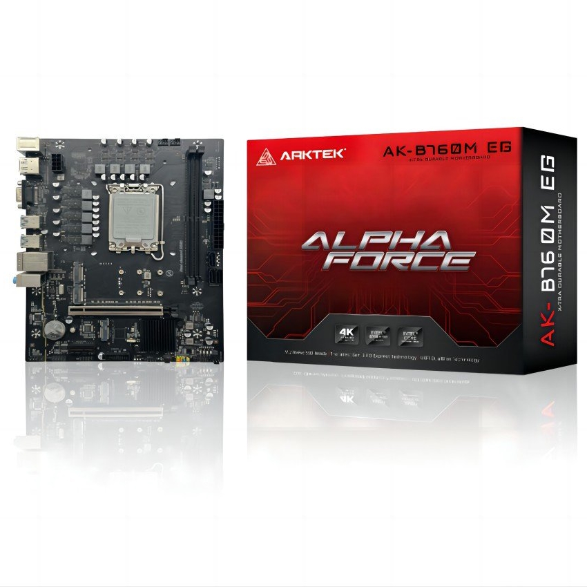 Материнская плата Arktek AK-B760M EG, LGA1700, (HDMI, DP, VGA), 2xDDR V, mATX