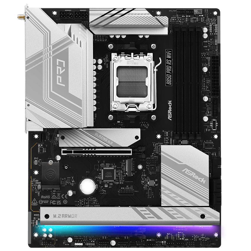 Материнская плата ASRock B850 PRO RS WIFI, AM5, (HDMI), 4xDDR V, ATX