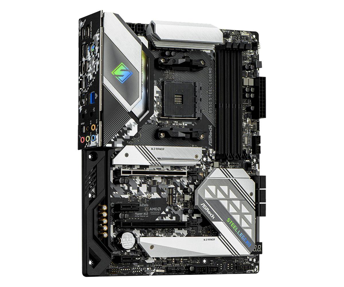 Материнская плата ASRock B550 Steel Legend, AM4, (HDMI, DP), 4xDDR IV, ATX