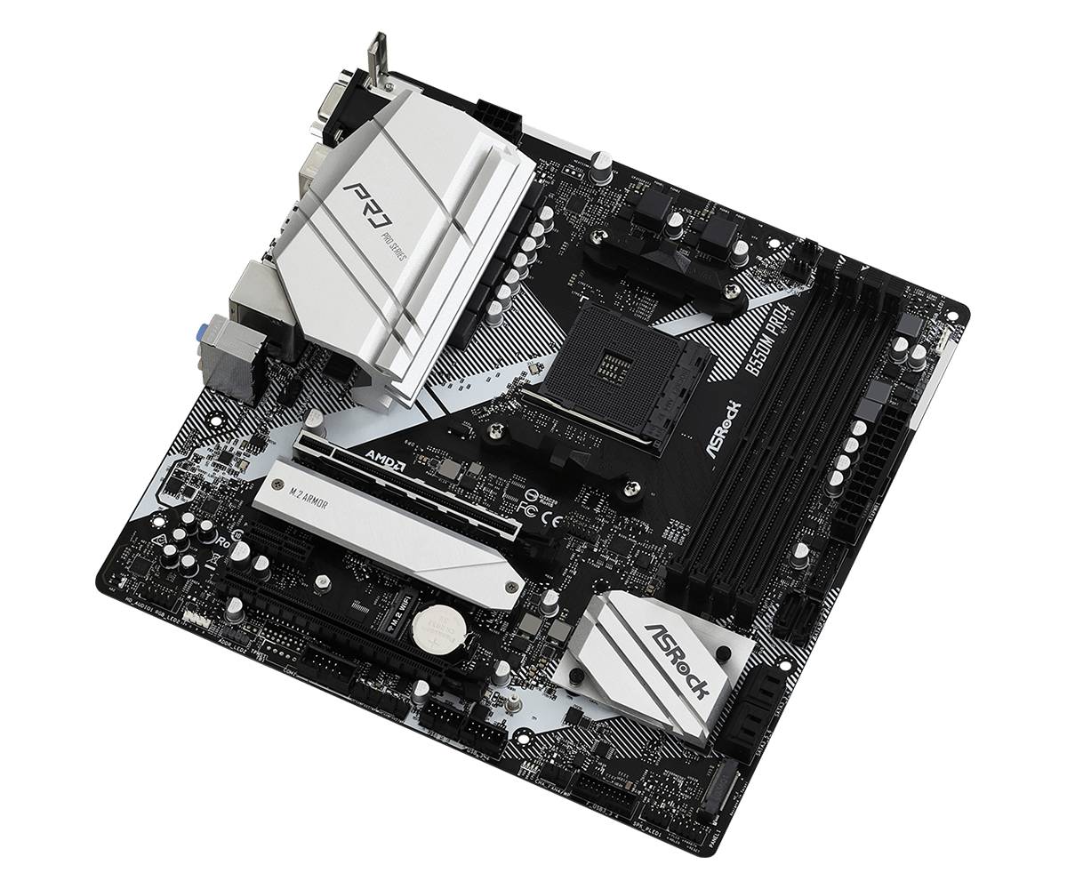 Материнская плата ASRock B550M PRO4, AM4, (VGA, HDMI, DP), 4xDDR IV, mATX