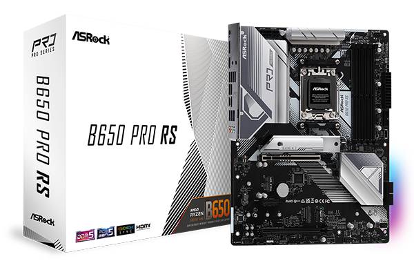 Материнская плата ASRock B650 Pro RS, AM5, (HDMI, DP), 4xDDR V, ATX