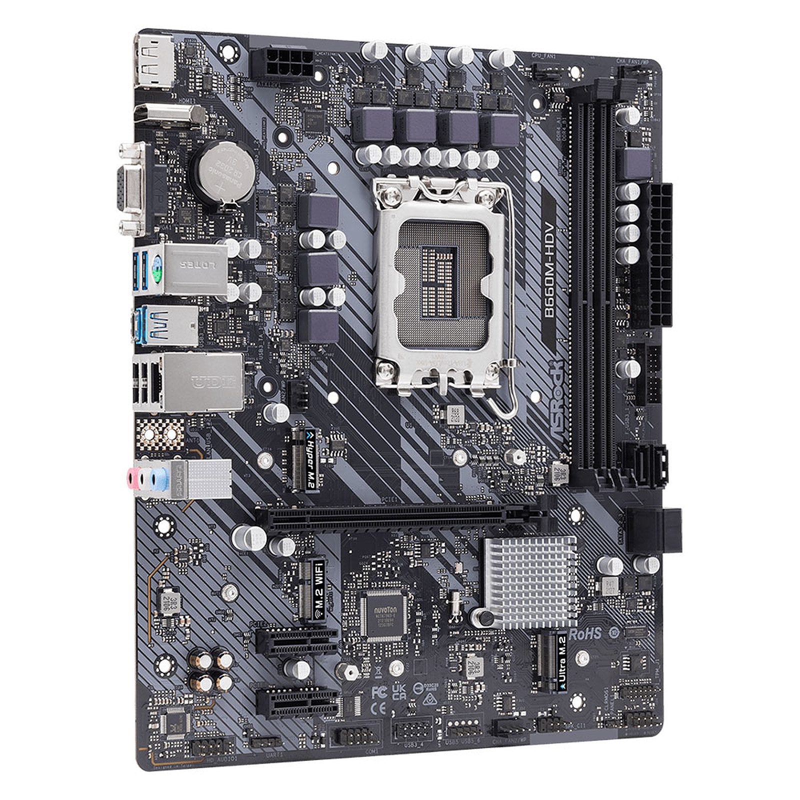 Материнская плата ASRock B660M-HDV, LGA1700, (HDMI, DP), 2xDDR IV, mATX