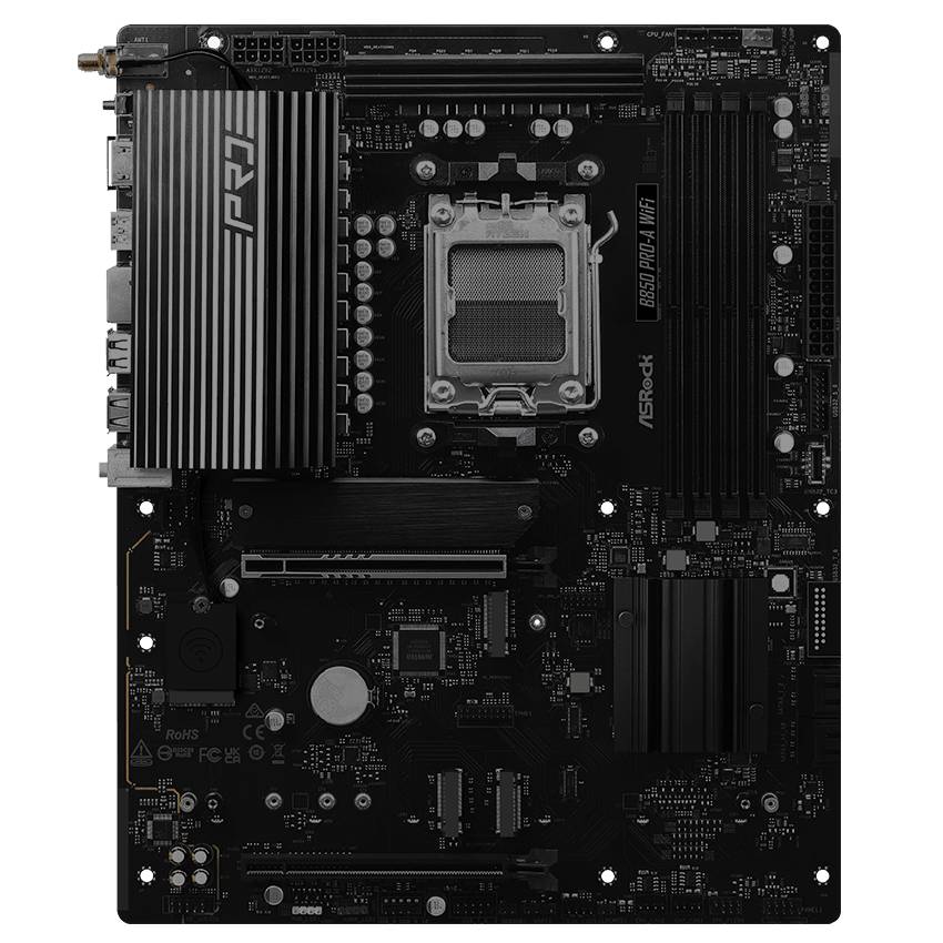 Материнская плата ASRock B850 PRO-A WIFI, AM5, (HDMI), 4xDDR V, ATX